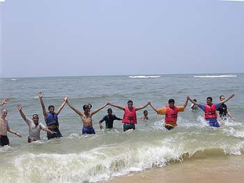 Devotees in Ocean