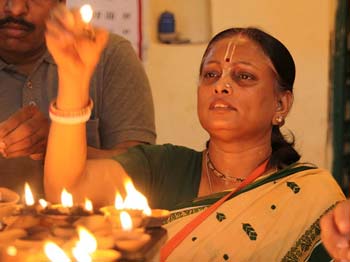 Diwali Lamp offering