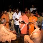 Srila Guru Maharaja Talkling to Guests